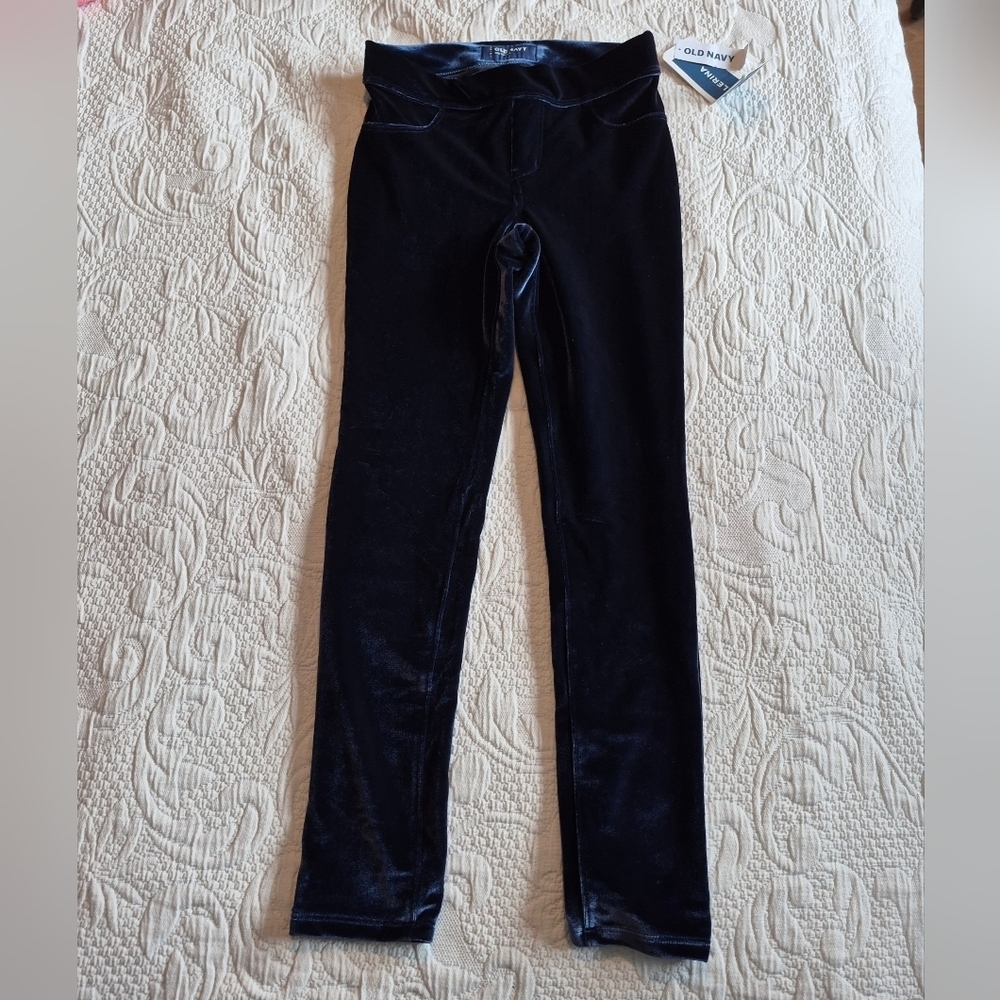 Old Navy girls size 8 Ballerina line navy super stretch jeggings adjustable NEW